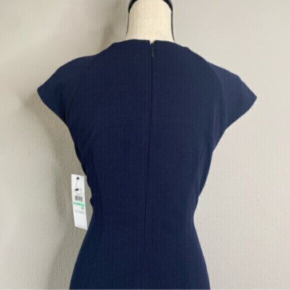 NWT Calvin Klein Side-Ruched Scuba Crepe Sheath Dress - Picture 13 of 17